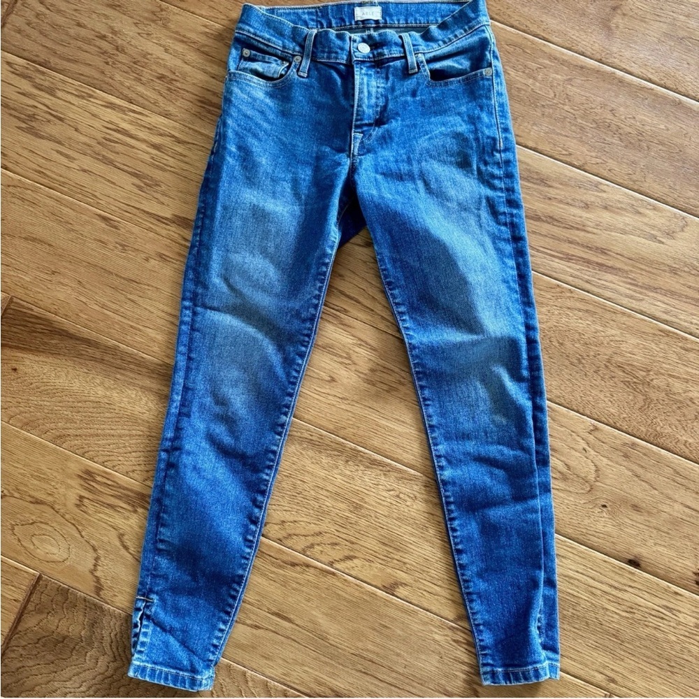 Able Skinny Jeans Women’s 25 Medium Wash Denim Ankle Slits No Distressing